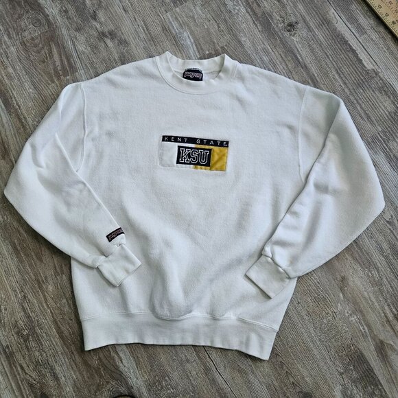 Kent State KSU Jansport Vintage White Crewneck Sweatshirt Size M NCAA College - Picture 8 of 16